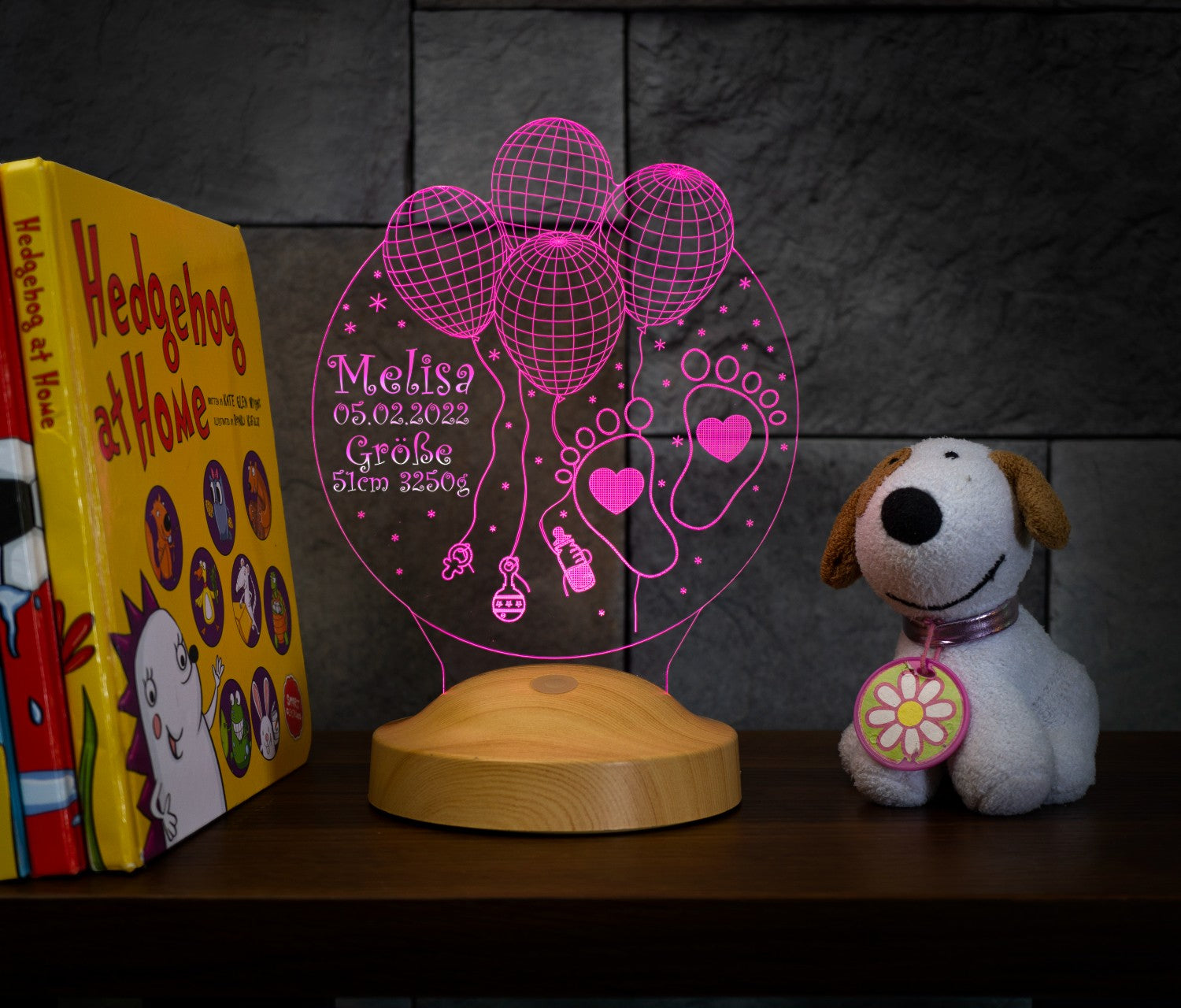 Welcome Baby Personalized lamp with text of your choice