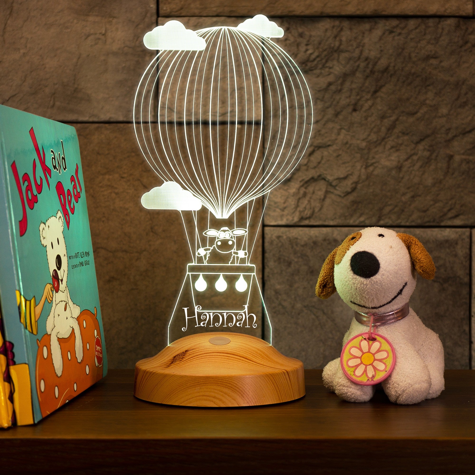 Sheep in a Hot Air Balloon Personalized Gifts Lamp with custom text