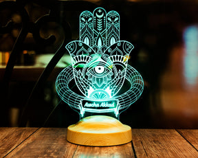 Hamsa Ramadan Decoration Islamic Eid Mubarak Decoration 3D LED Lamp 