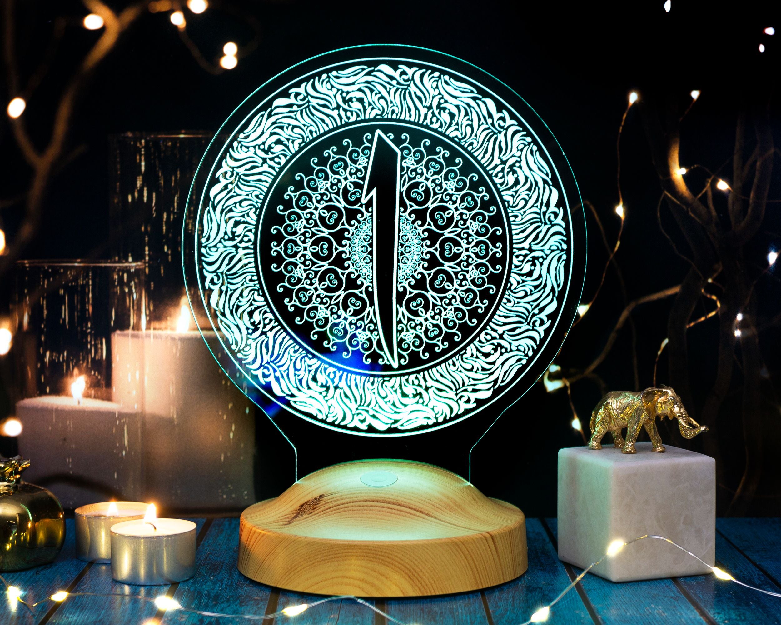 Elif Ramadan Decoration Islamic Eid Mubarak Decoration 3D LED Lamp 