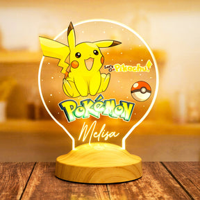 Personalized children's room lamp with UV print Pikachu