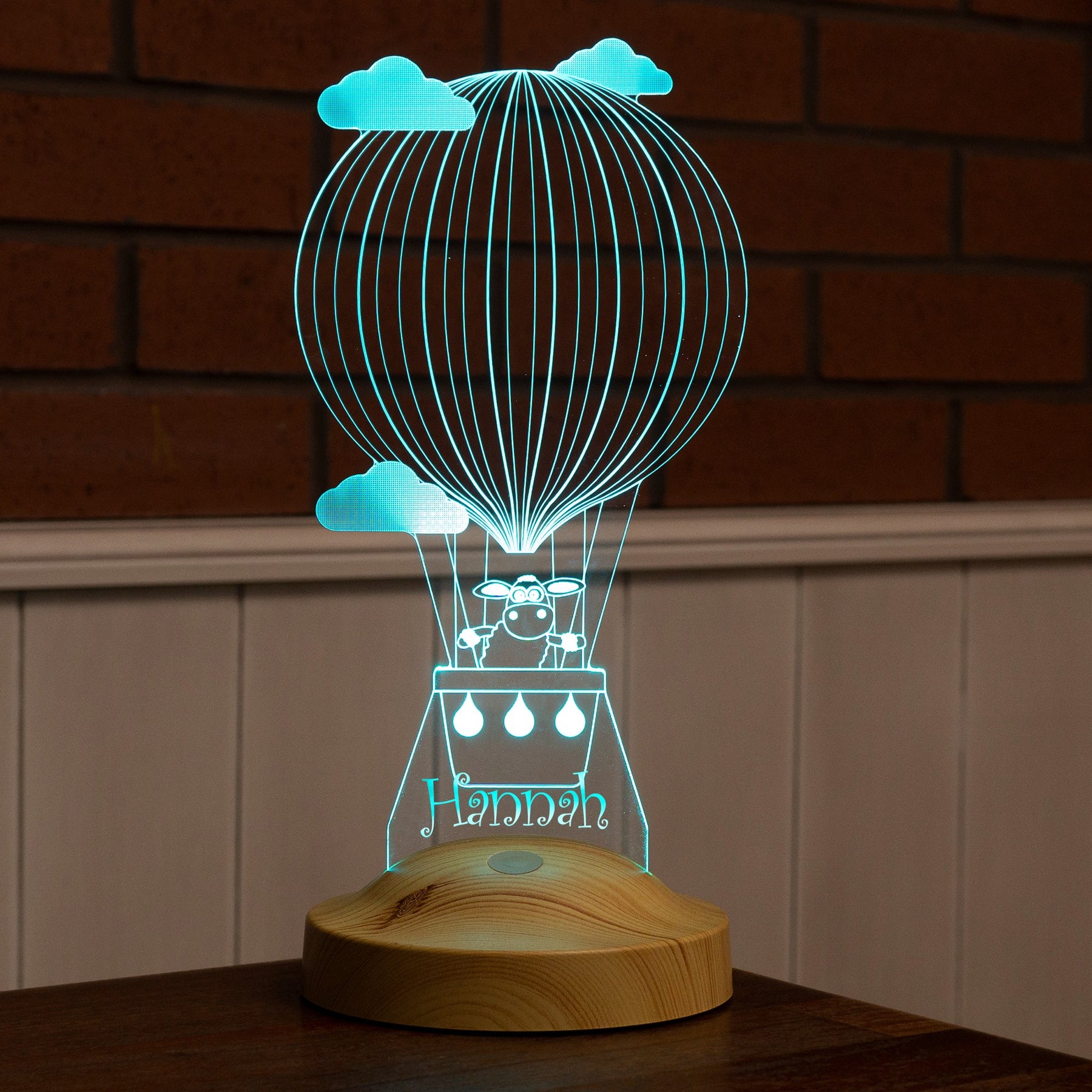 Sheep in a Hot Air Balloon Personalized Gifts Lamp with custom text