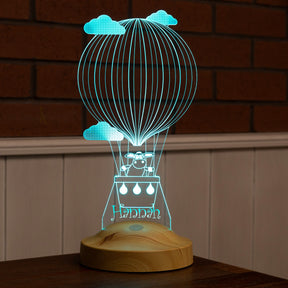 Sheep in a Hot Air Balloon Personalized Gifts Lamp with custom text