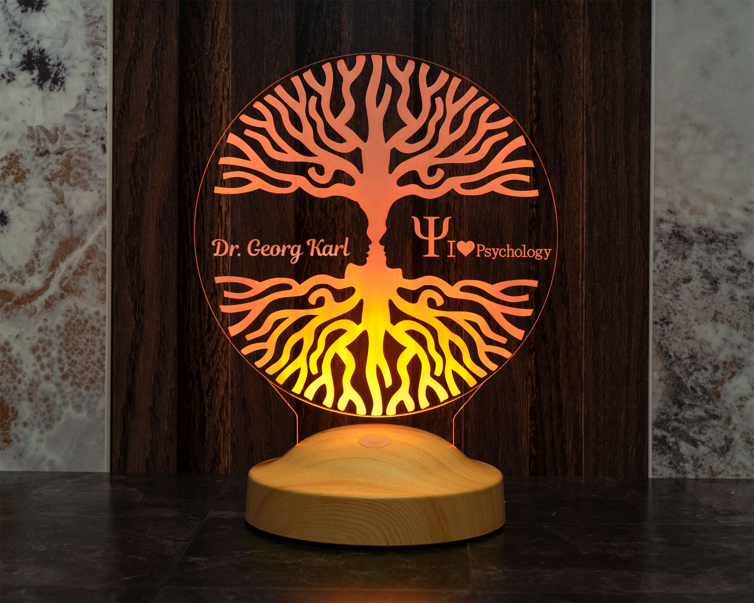 Personalized 3D lamp, school psychologist gift for students, night light gift for him, desk lamp table lamp