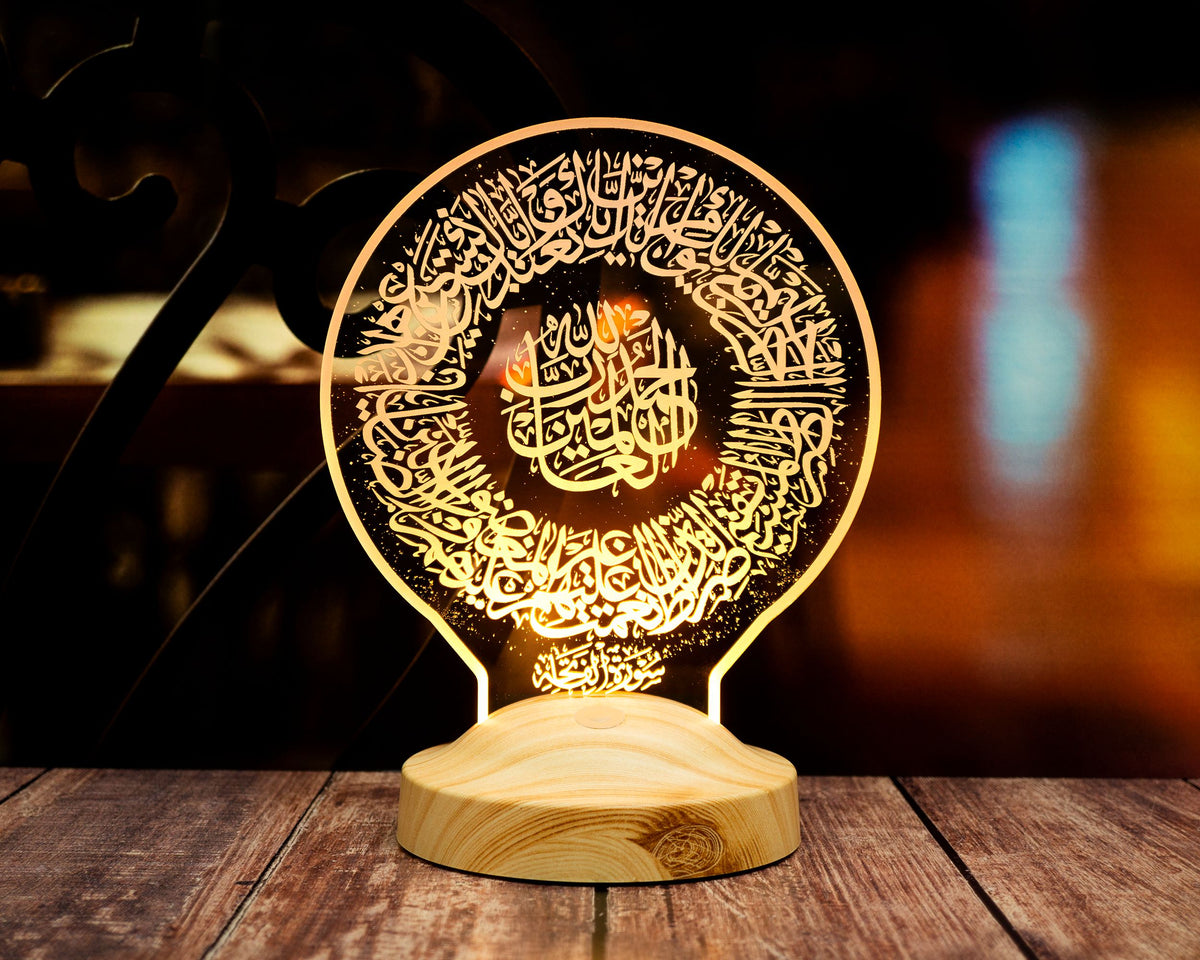 Fatiha Ramadan Decoration Islamic Eid Mubarak Decoration 3D LED Lamp 