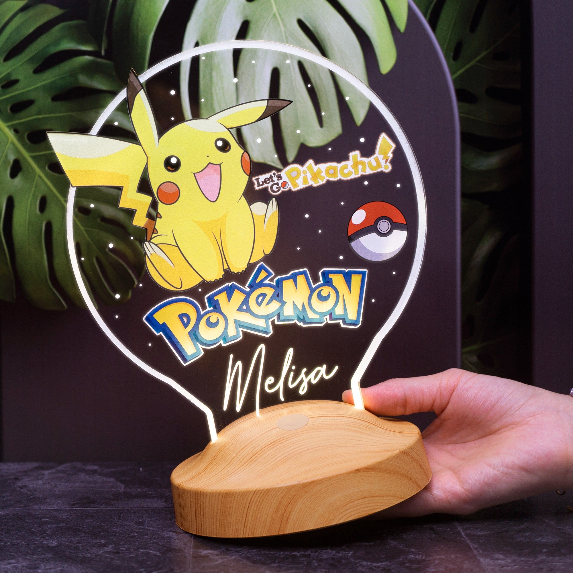Personalized children's room lamp with UV print Pikachu