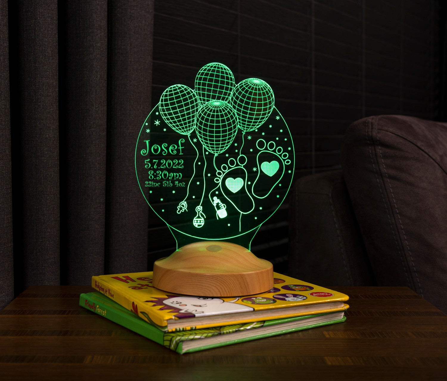 Welcome Baby Personalized lamp with text of your choice