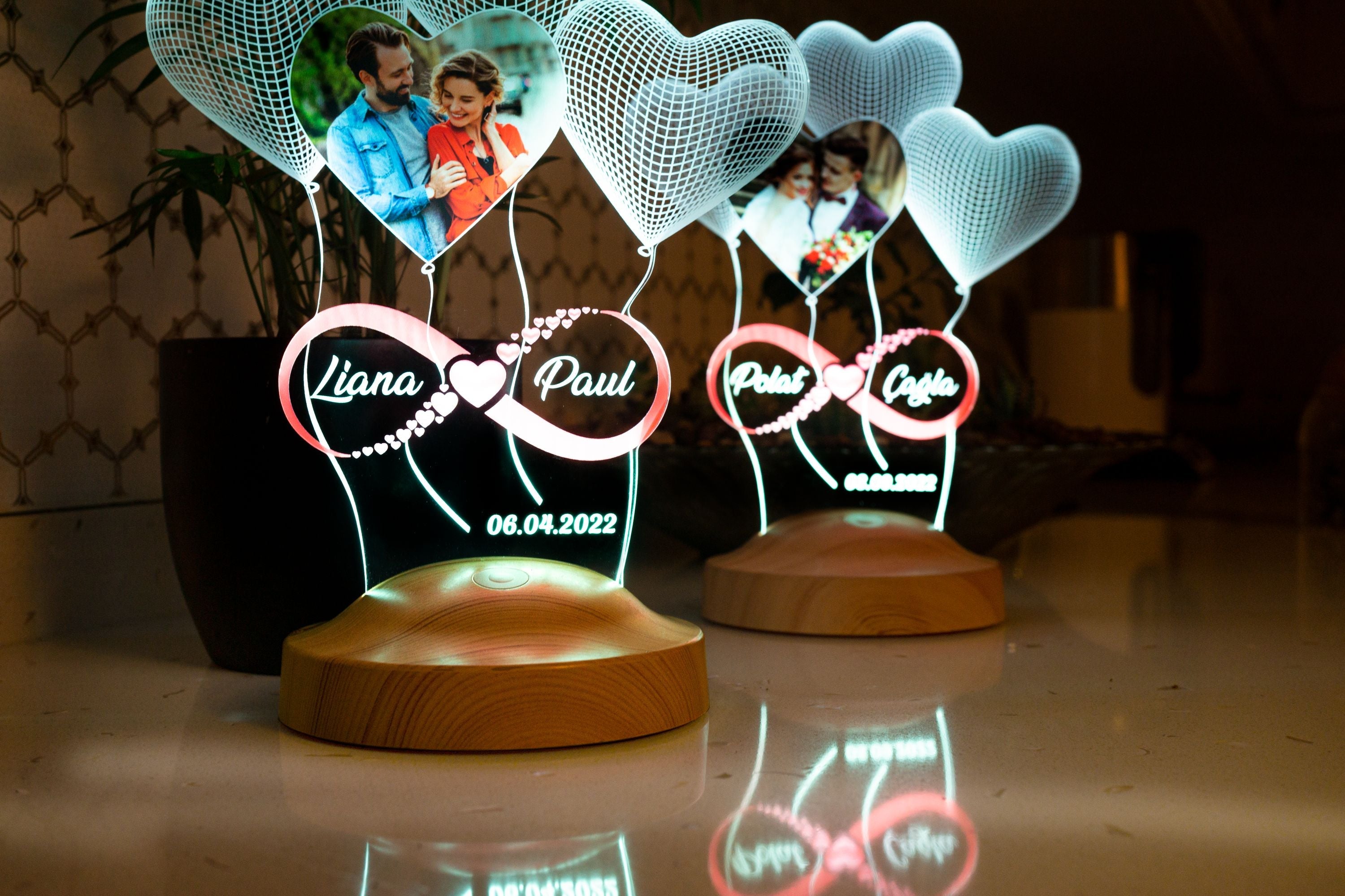 Photo lamp with desired text &amp; picture night light Infinite love 
