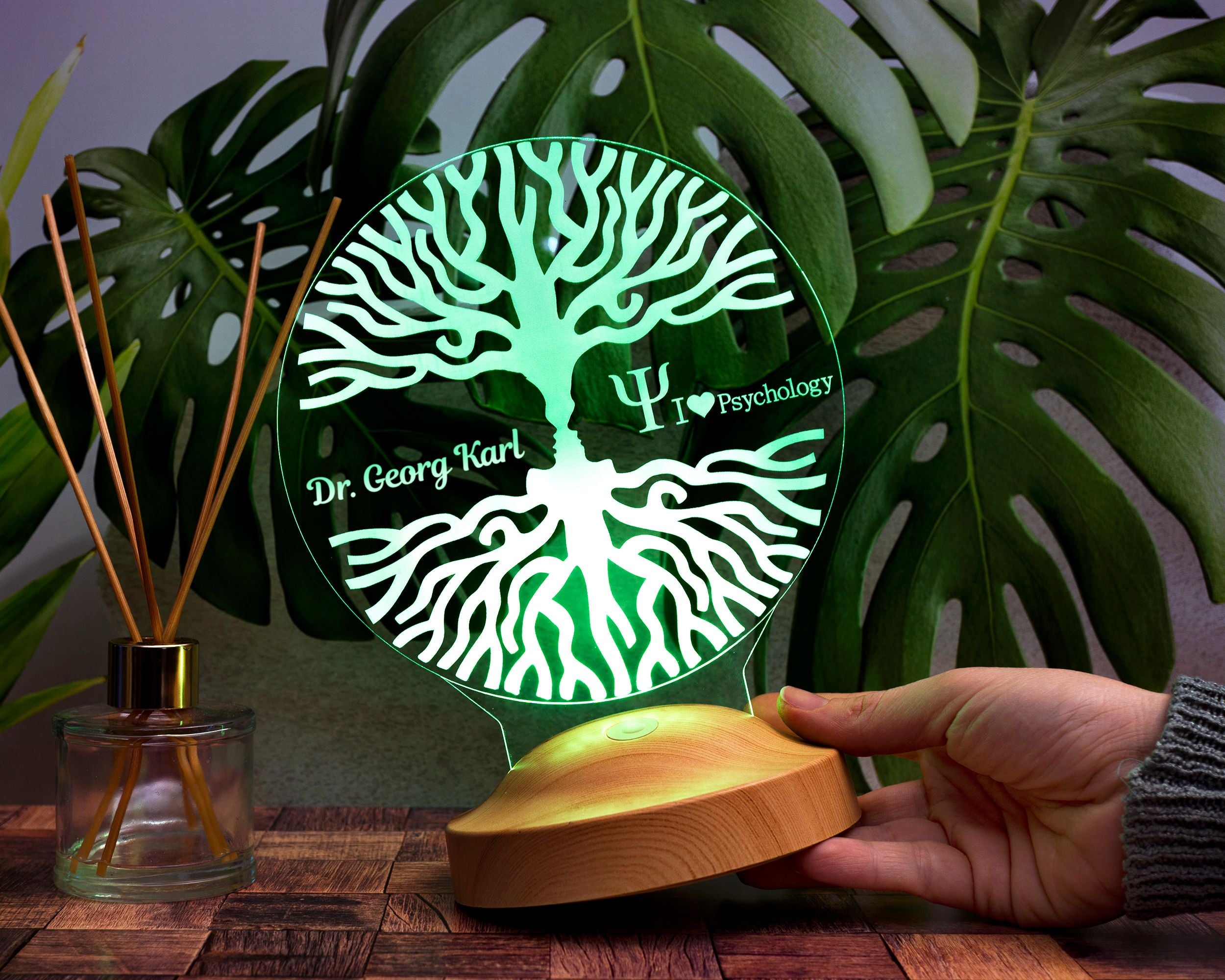 Personalized 3D lamp, school psychologist gift for students, night light gift for him, desk lamp table lamp