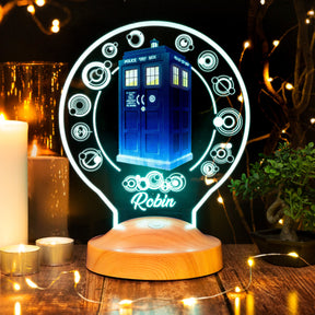 DR WHO TARDIS PERSONALIZED 3D LAMP WITH YOUR NAME 