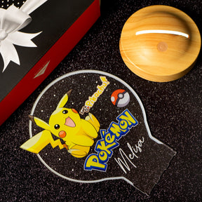 Personalized children's room lamp with UV print Pikachu