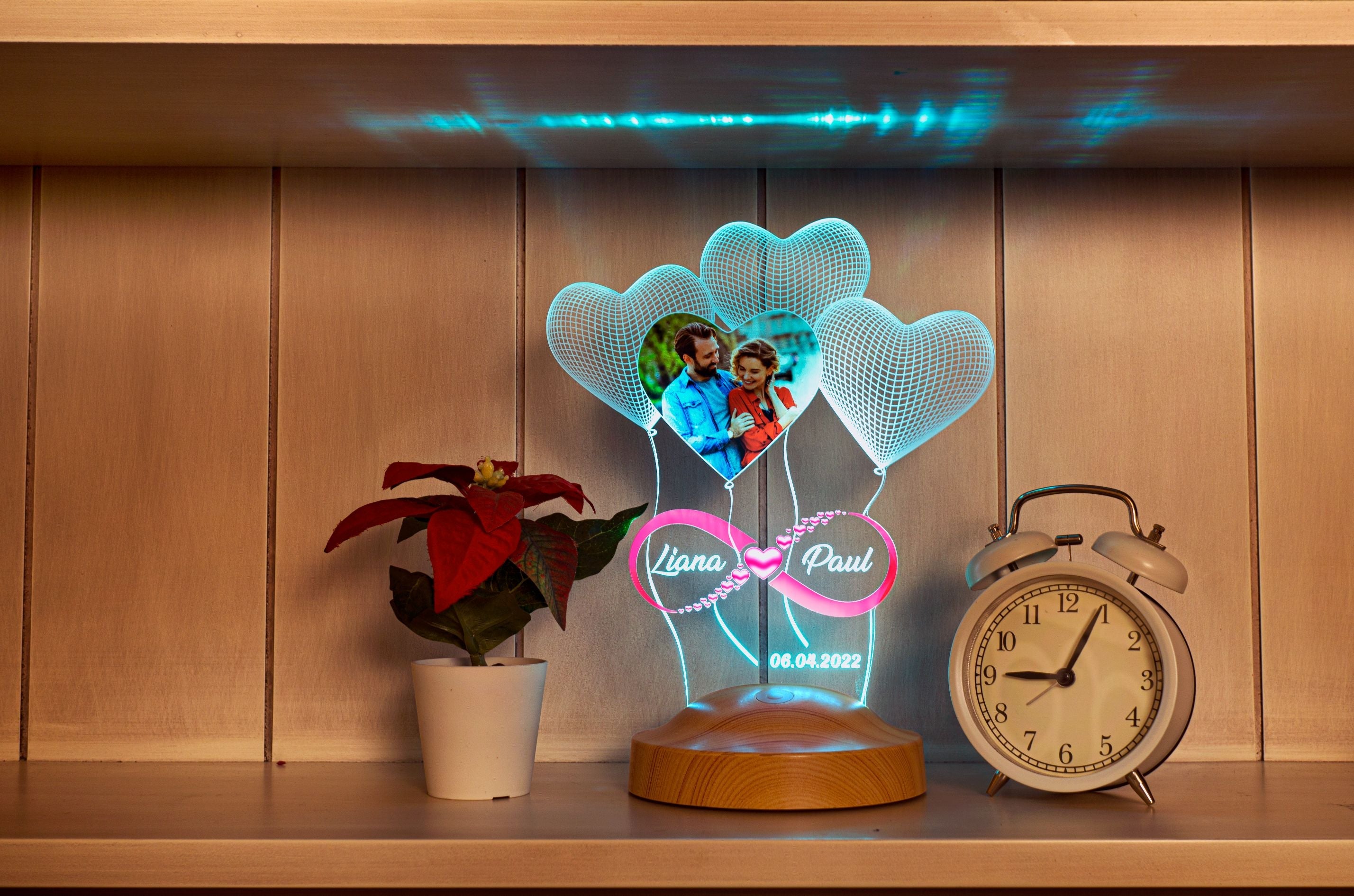 Photo lamp with desired text &amp; picture night light Infinite love 