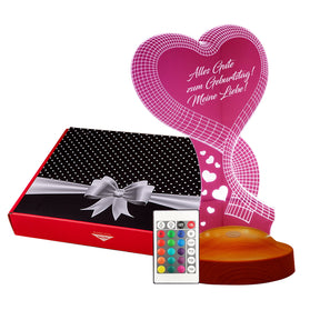 A heart Personalized lamp with text of your choice