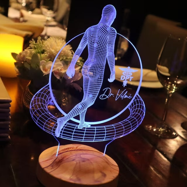 3D Physio Led Lamp with Name Engraving, Thank You for Physiotherapists, Christmas Gifts for Physiotherapists, Physiotherapist Gift 