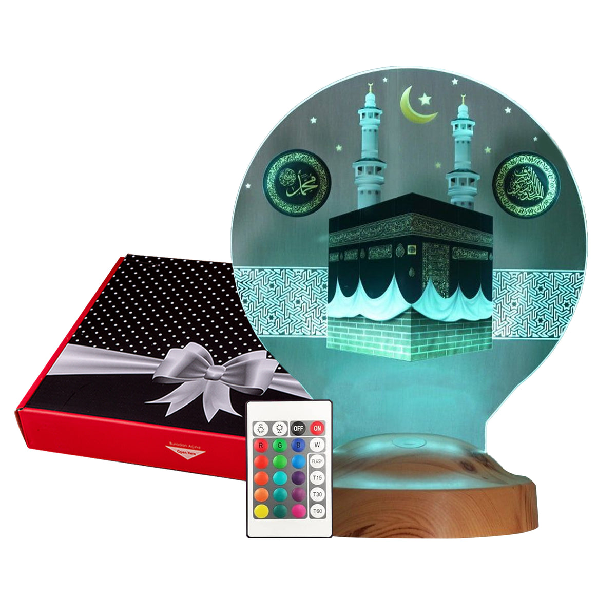 Kaaba Ramadan Decoration Islamic Eid Mubarak Decoration 3D LED Lamp