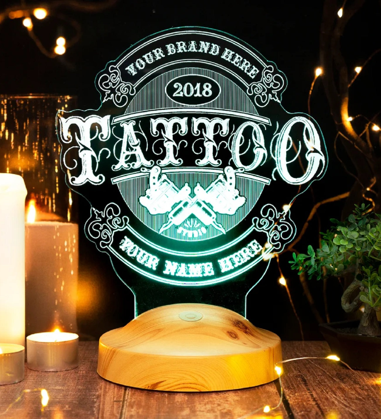 Gift for tattoo artists, TATTOO Studio 3D lamp, tattoo gift, tattoo gift ideas, gift for tattoo artists and tattoo lovers