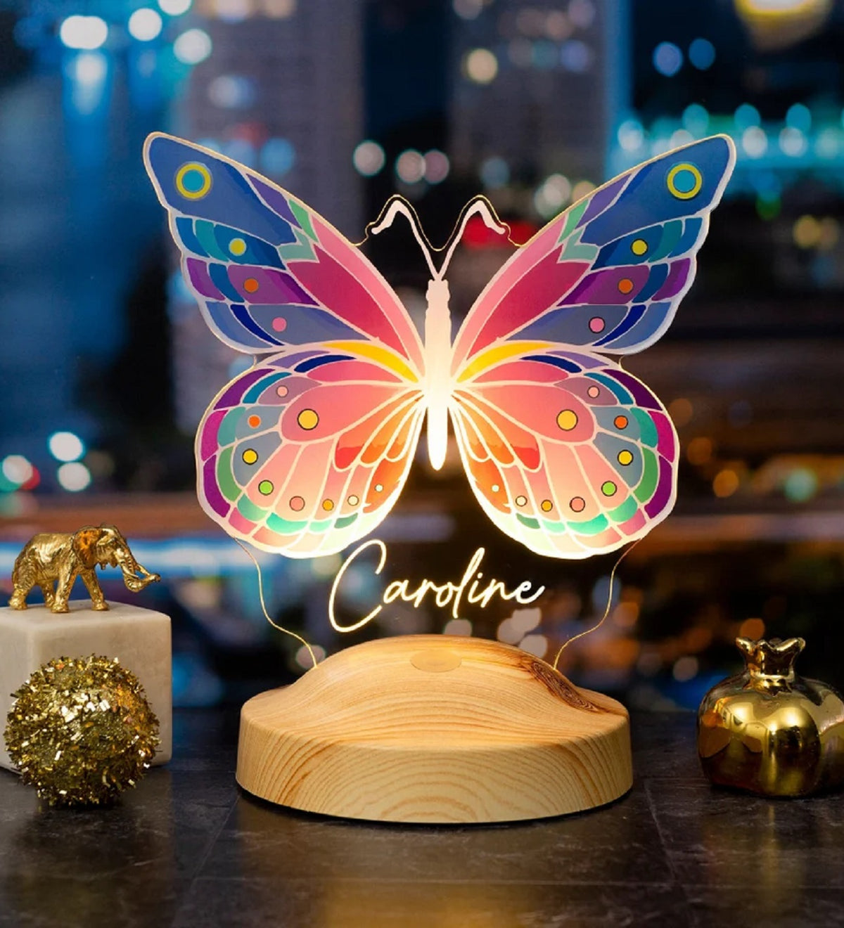 Personalized Colored 3D UV Butterfly Night Light Butterfly Gifts Nursery Decor