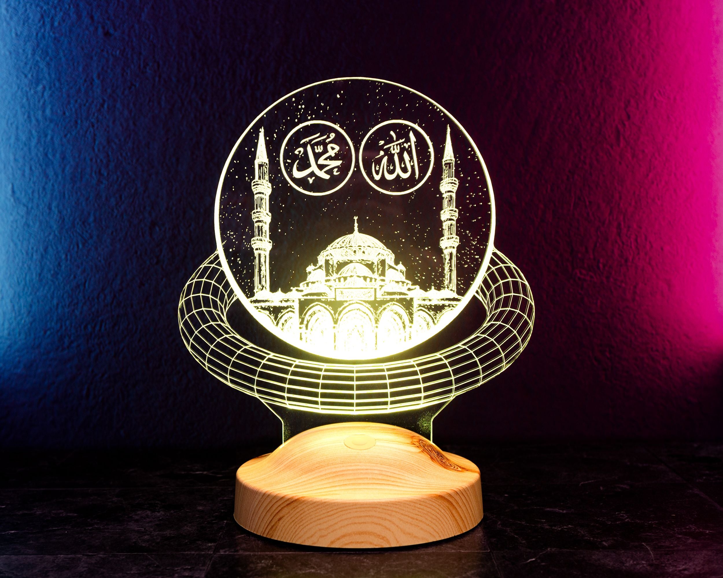 Mosque Ramadan Decoration Islamic Eid Mubarak Decoration 3D LED Lamp 