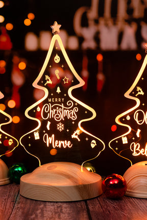 Christmas Tree Sweet Theme Personalized Lamp with Engraving
