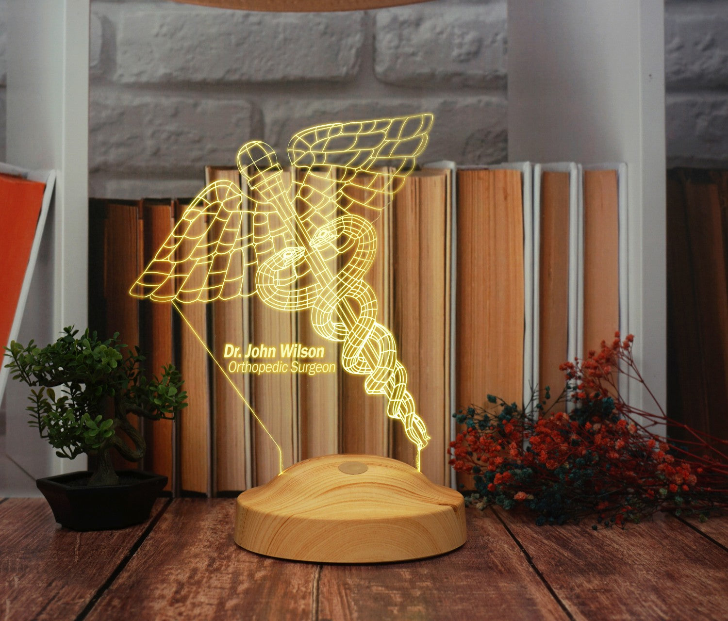 Medicine symbol as 3D lamp, gift for doctor, gift for clinic, graduation gifts