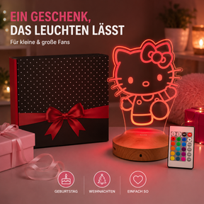 Personalisierte  Hello Kitty 3D Nachtlampe | Geschenk für Mädchen | Kinderzimmer Deko | Babyzimmer