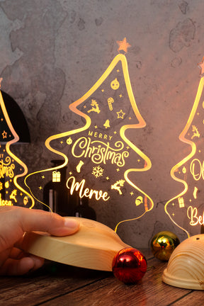 Christmas Tree Sweet Theme Personalized Lamp with Engraving