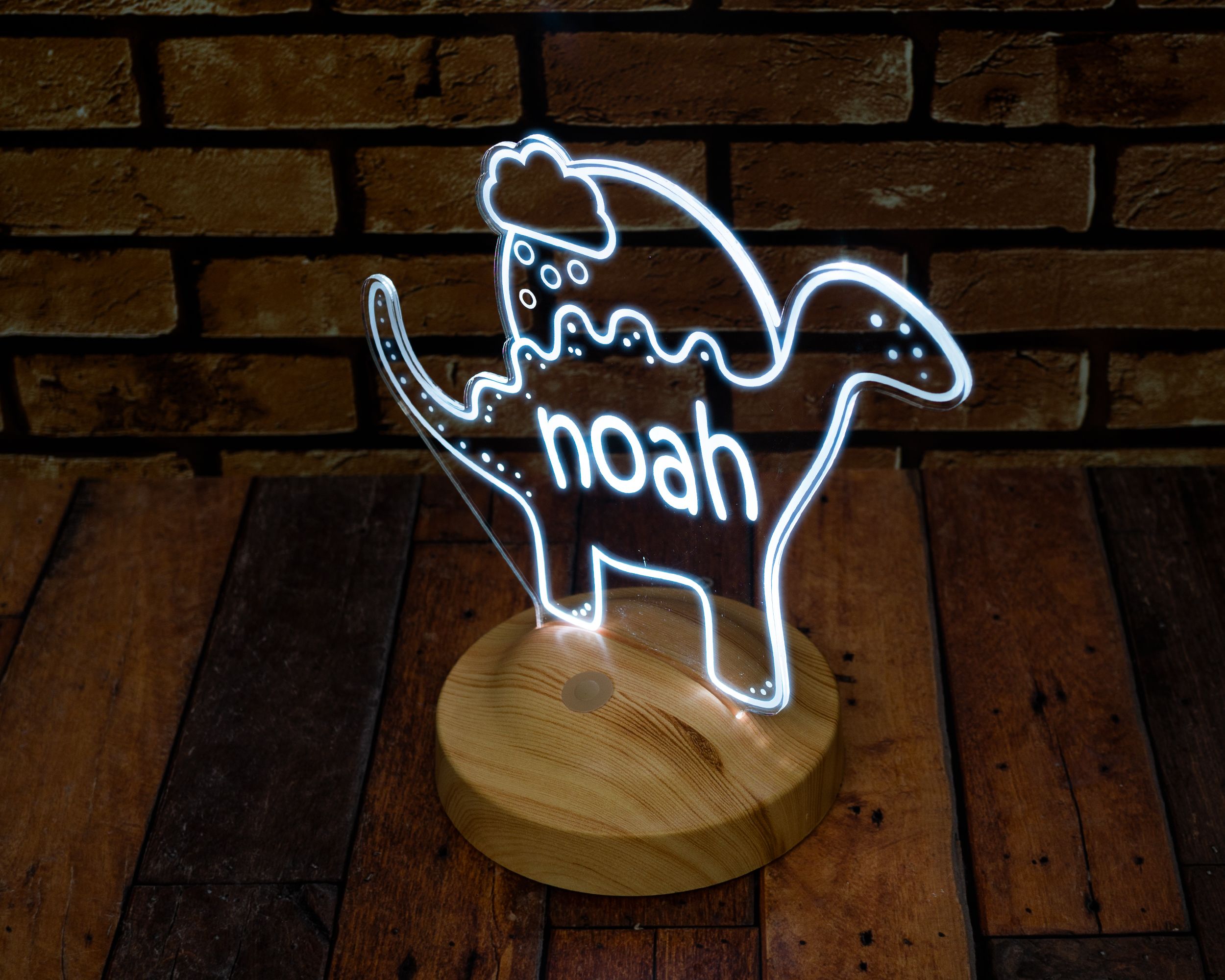 LED night light children personalized - dinosaur watercolor dino lamp