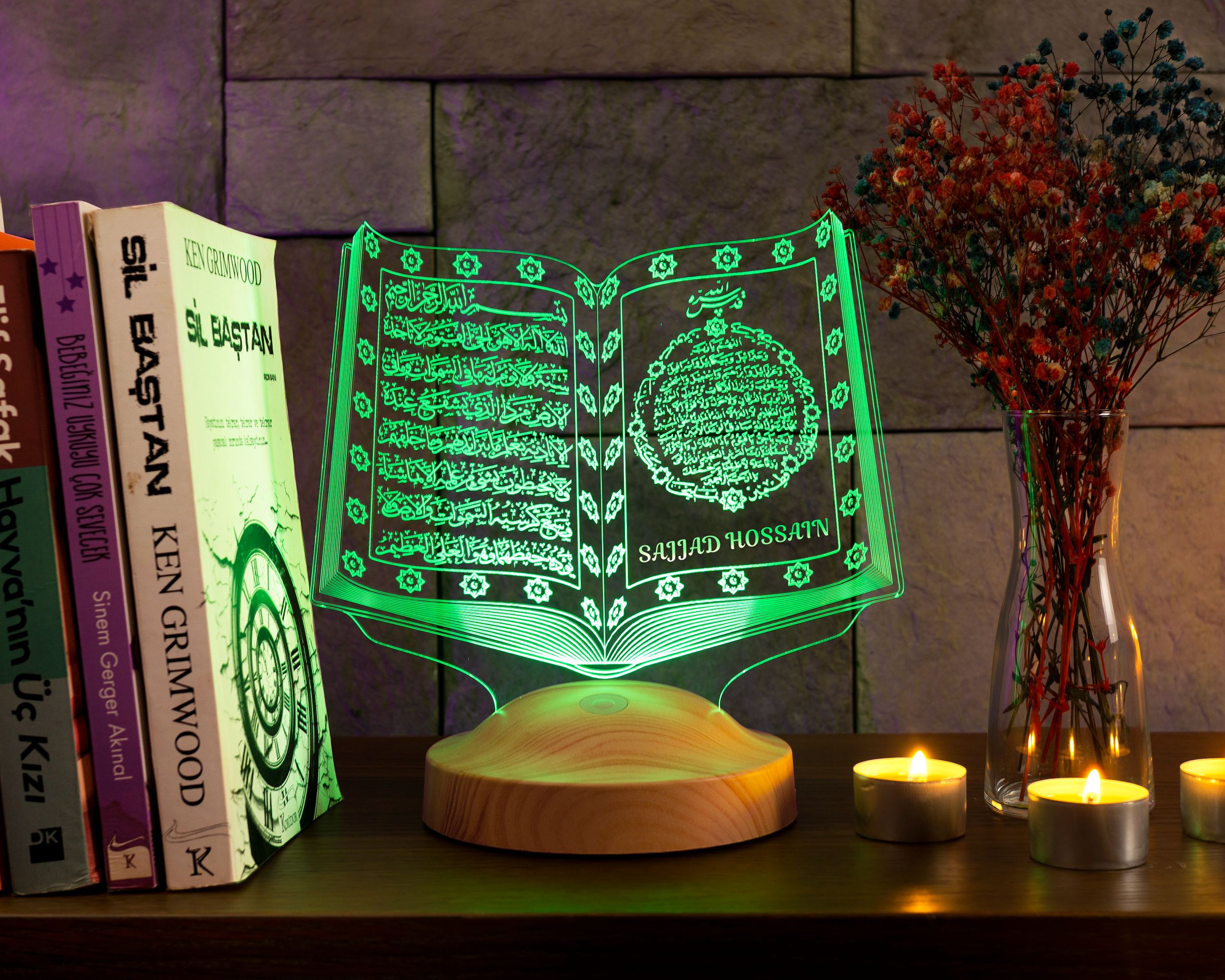 Heiliger Koran al-Fatiha Personalisierte Lampe mit Wunschtext
