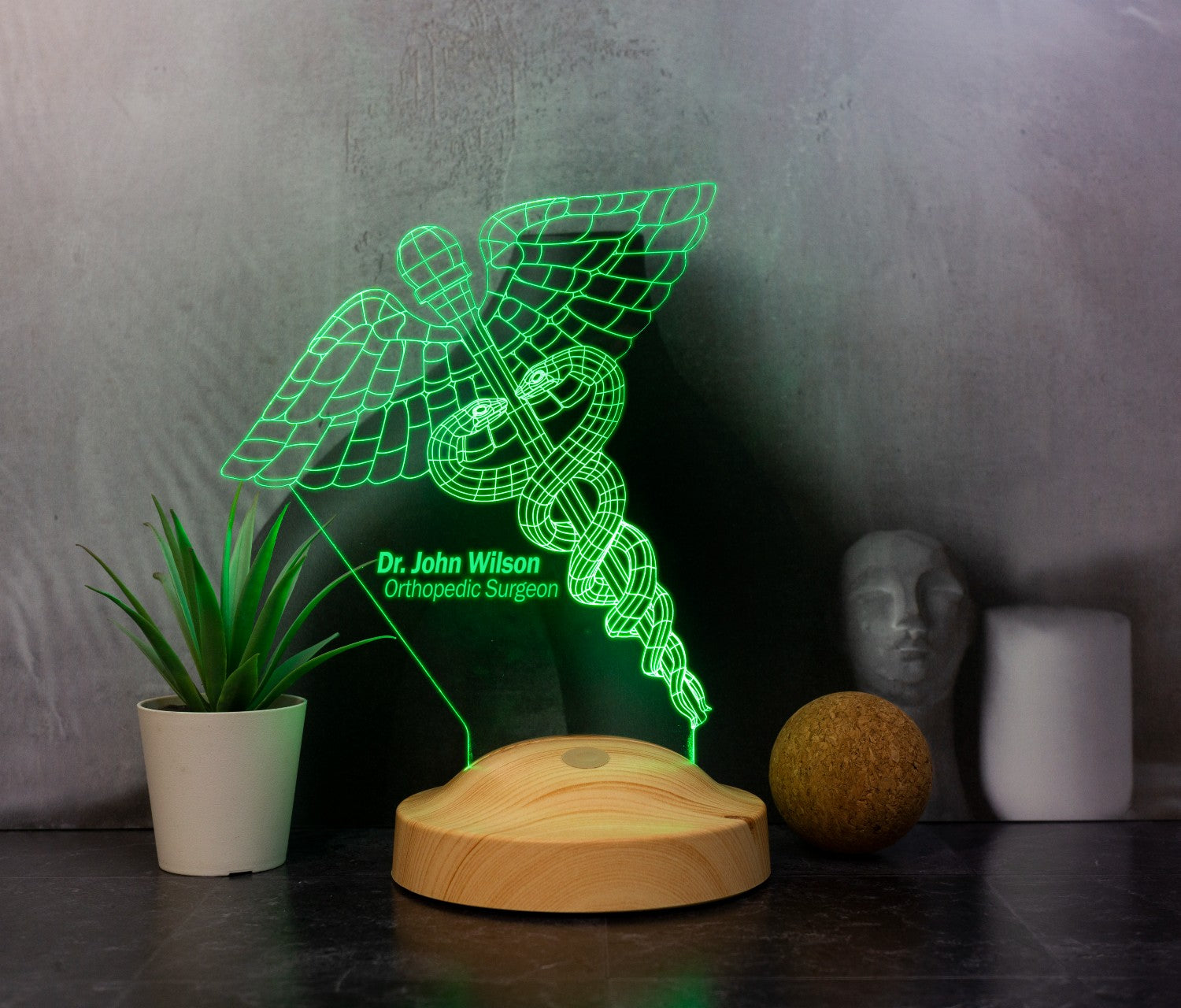 Medicine symbol as 3D lamp, gift for doctor, gift for clinic, graduation gifts