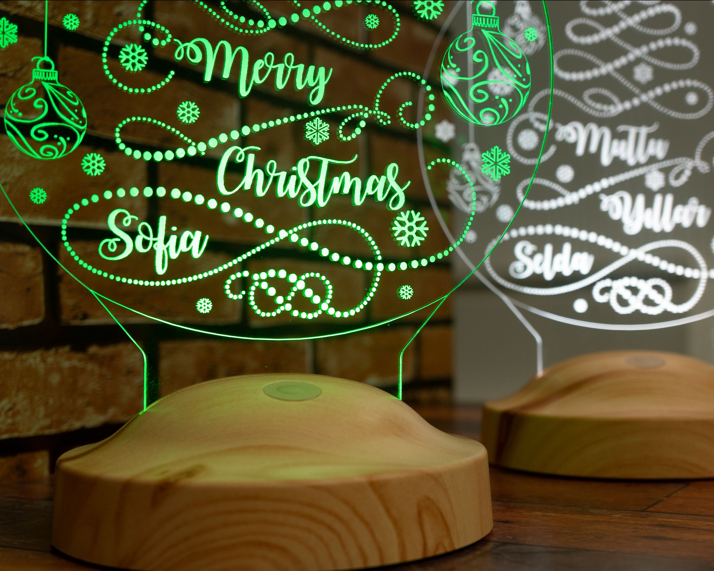Christmas Tree Motif Personalized Lamp with Engraving
