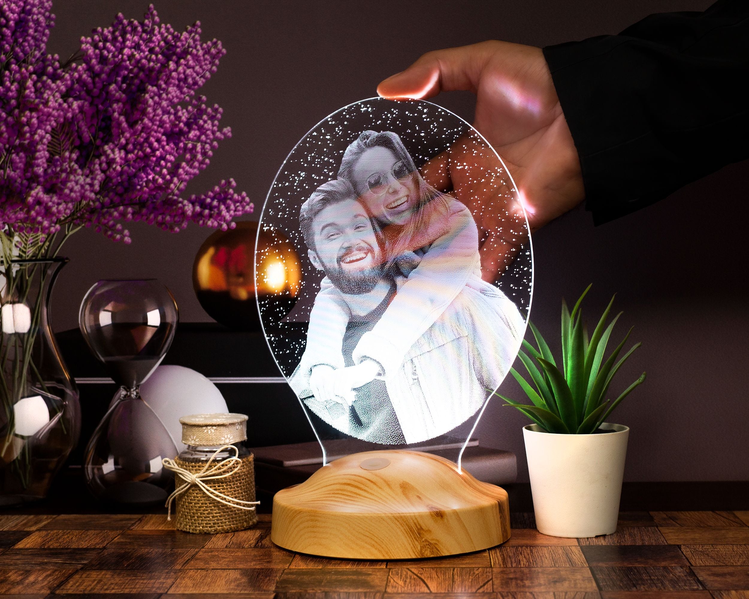 Photo gifts with desired text &amp; your own picture egg shape 