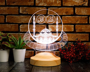 Mosque Ramadan Decoration Islamic Eid Mubarak Decoration 3D LED Lamp 