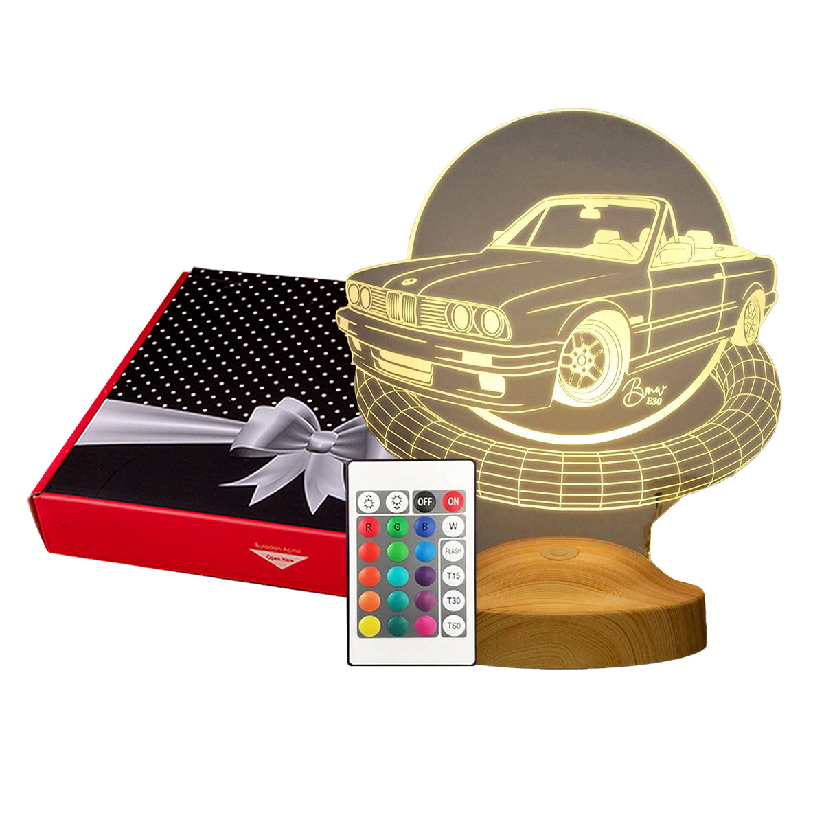 Car gift item LED lamp with engraving, gift idea for automobile fans