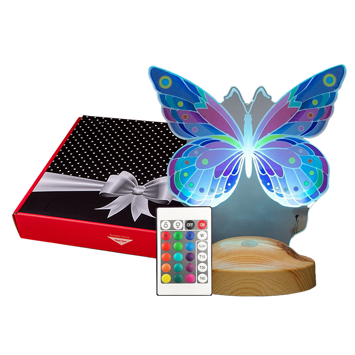 Personalized Colored 3D UV Butterfly Night Light Butterfly Gifts Nursery Decor