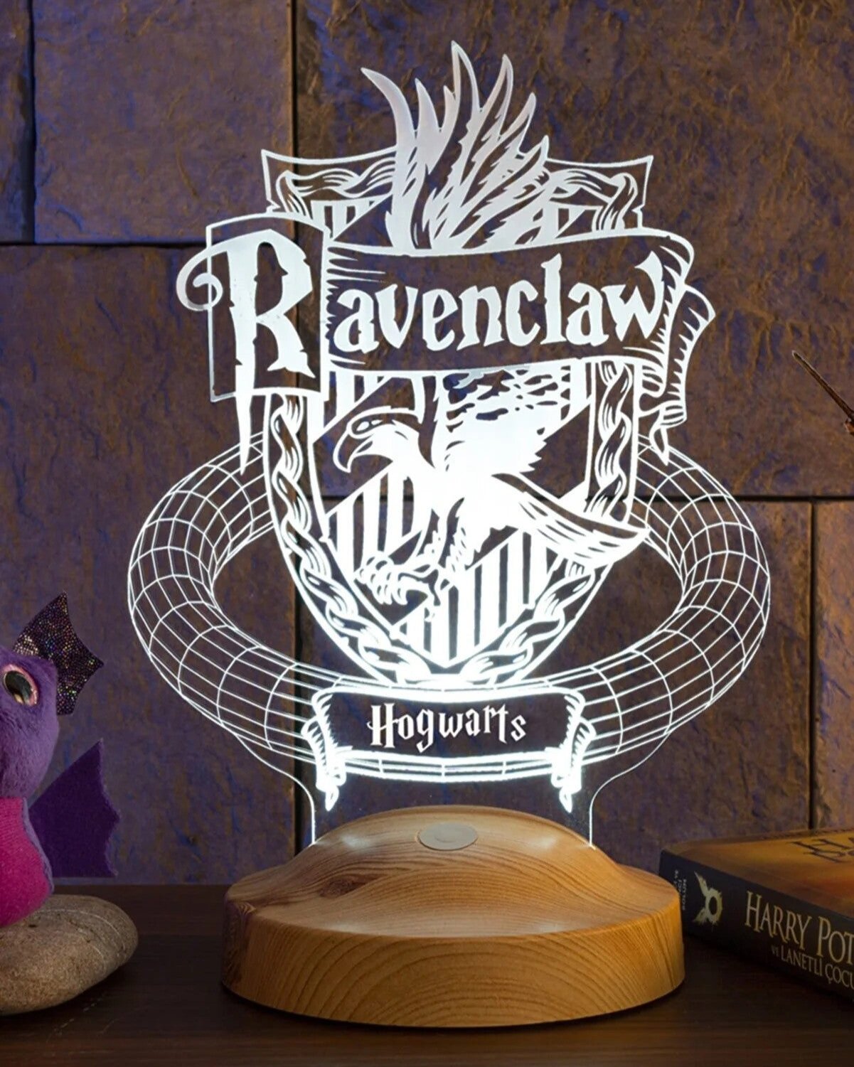 Harry Potter 3-in-1 Personalisierte LED Lampe – Hogwarts, Hedwig & dein Haus
