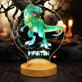 T-REX DINOSAUR PERSONALIZED LAMP WITH UV PRINTING 3D VISION LED NIGHT LIGHT