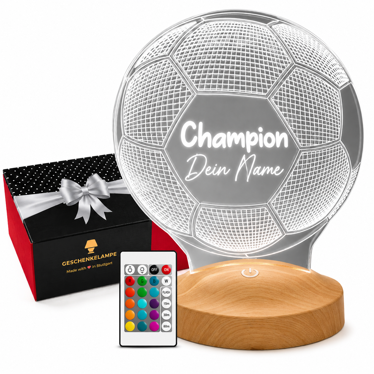 Football Personalized lamp with text of your choice