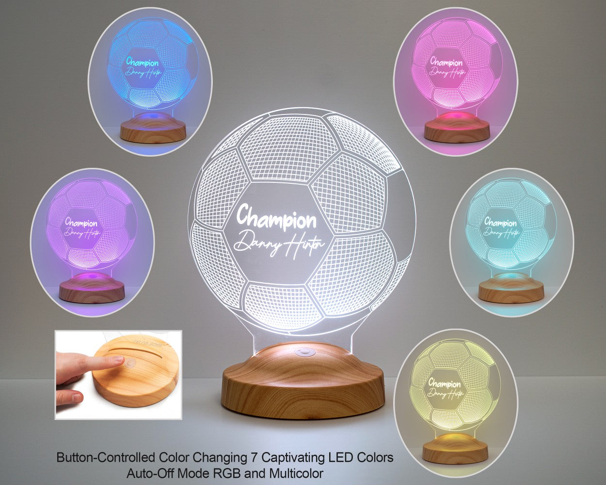 Football Personalized lamp with text of your choice