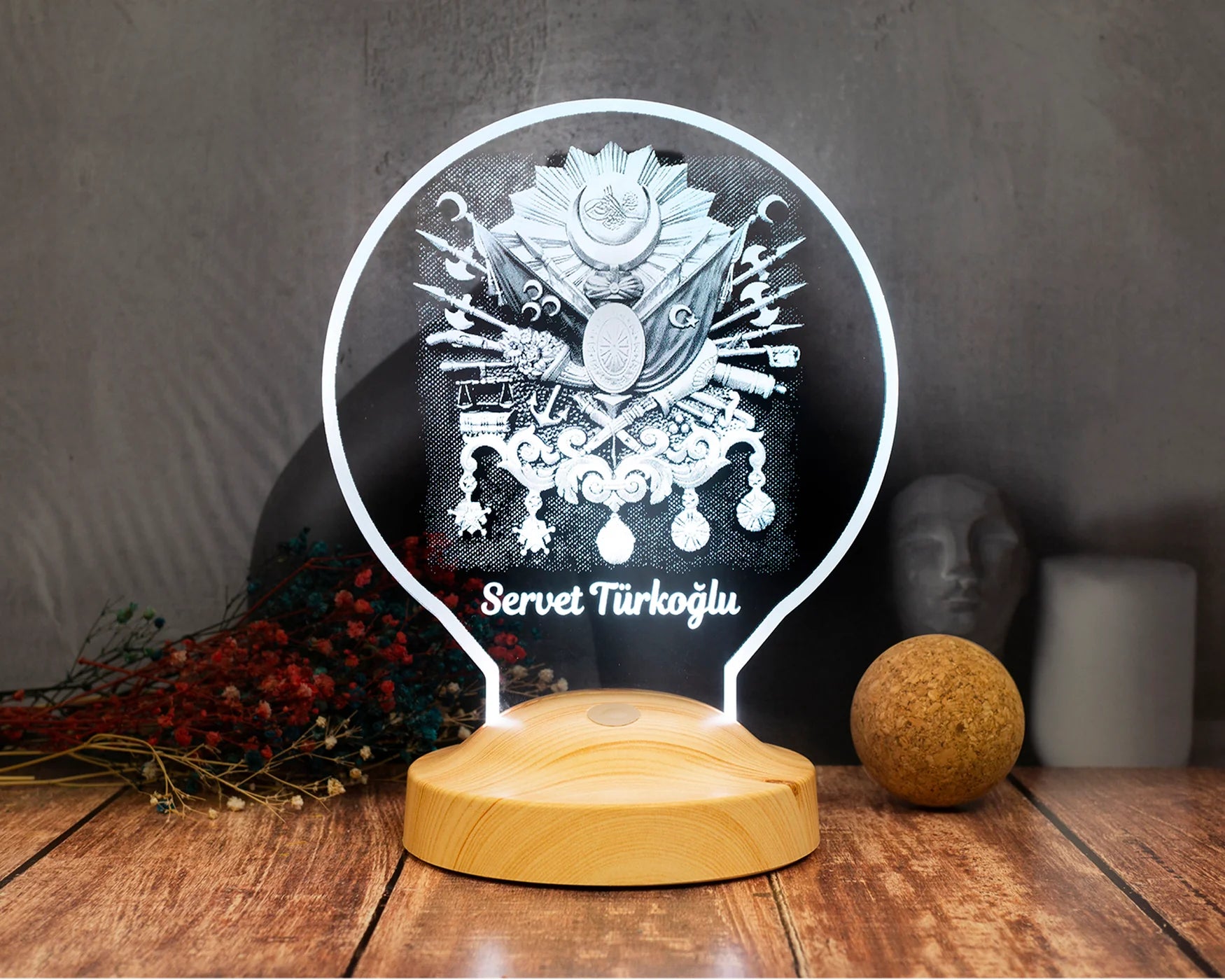 Ottoman Tugra Personalized Gifts Lamp with custom text