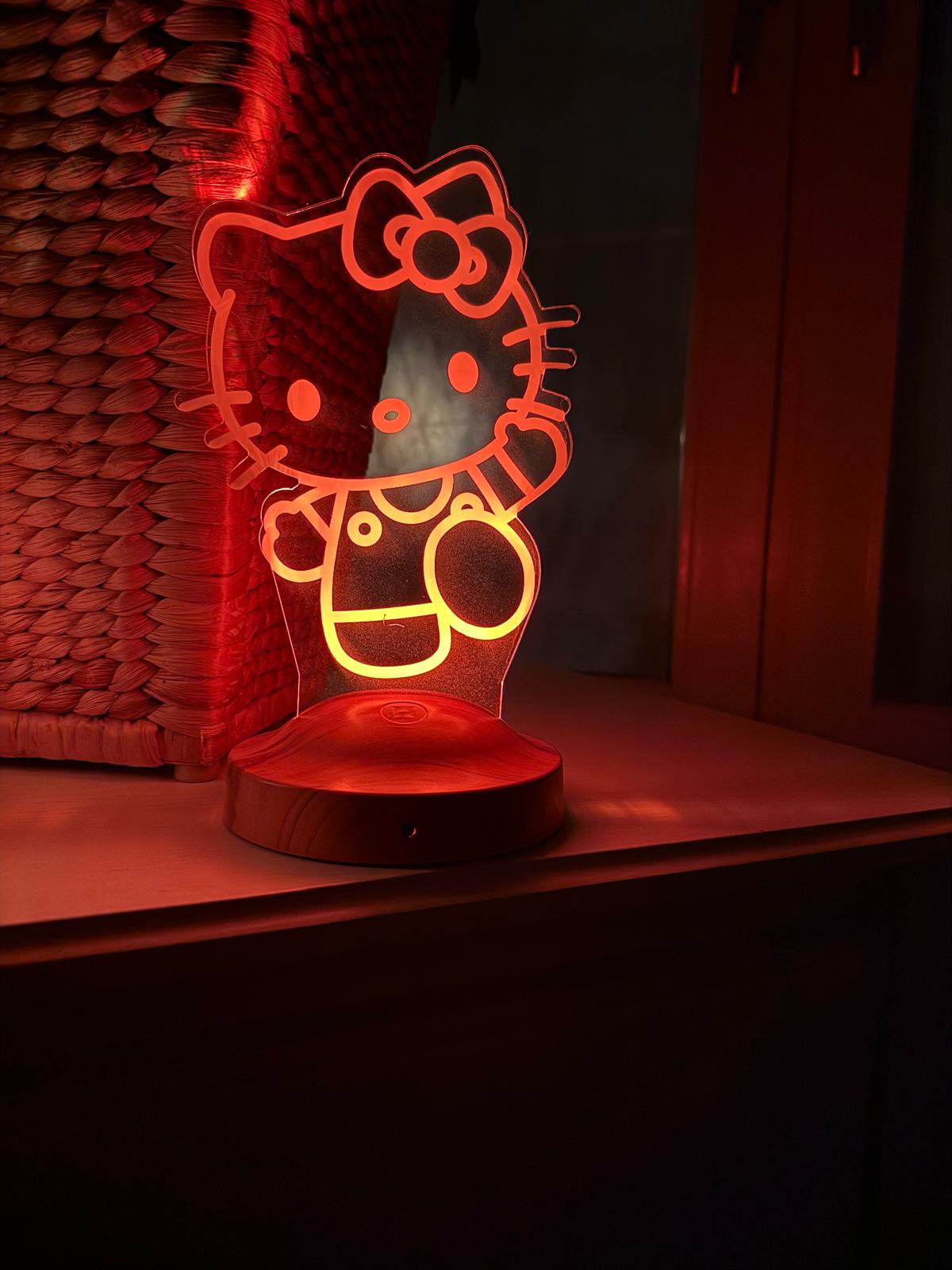 Personalisierte  Süße Kitty 3D Nachtlampe | Geschenk für Mädchen | Kinderzimmer Deko | Babyzimmer