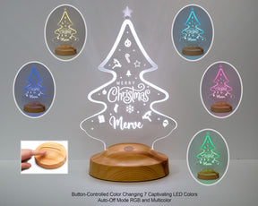 Christmas Tree Sweet Theme Personalized Lamp with Engraving