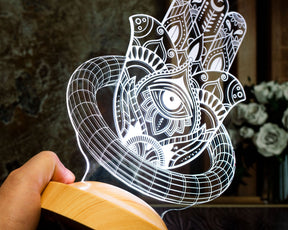 Hamsa Ramadan Decoration Islamic Eid Mubarak Decoration 3D LED Lamp 