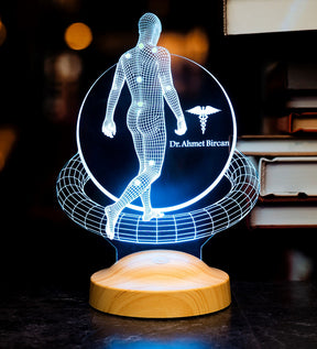 3D Physio Led Lamp with Name Engraving, Thank You for Physiotherapists, Christmas Gifts for Physiotherapists, Physiotherapist Gift 