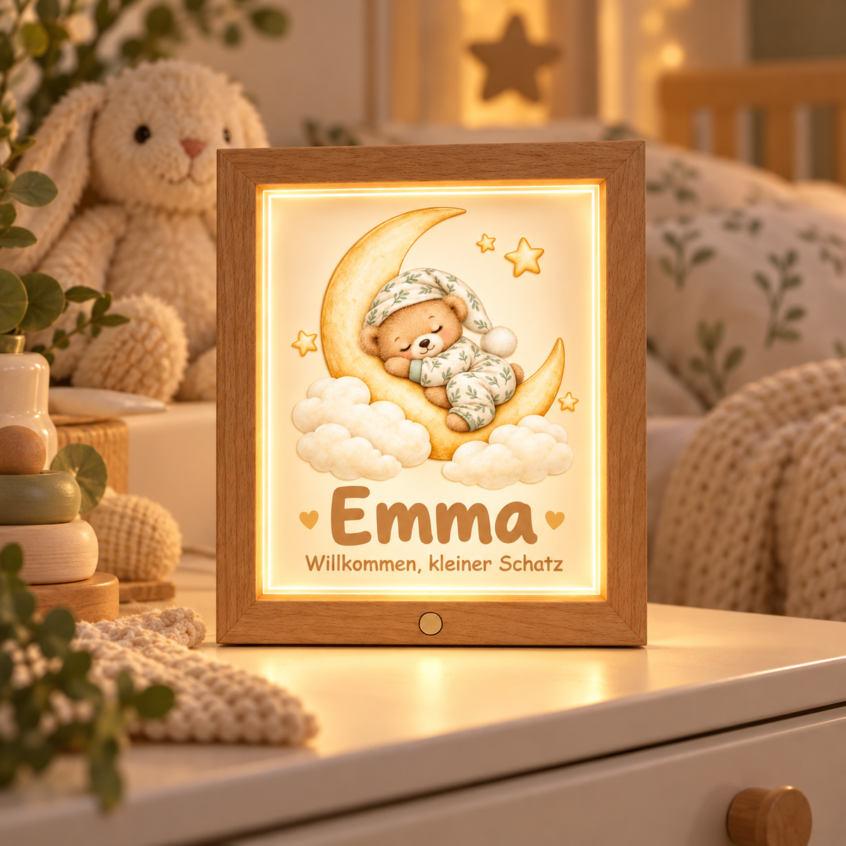 baby Holzrahmen Nachtlicht im Schlafzimmer
