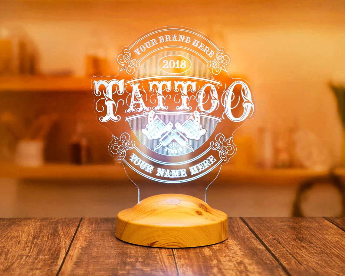 Gift for tattoo artists, TATTOO Studio 3D lamp, tattoo gift, tattoo gift ideas, gift for tattoo artists and tattoo lovers