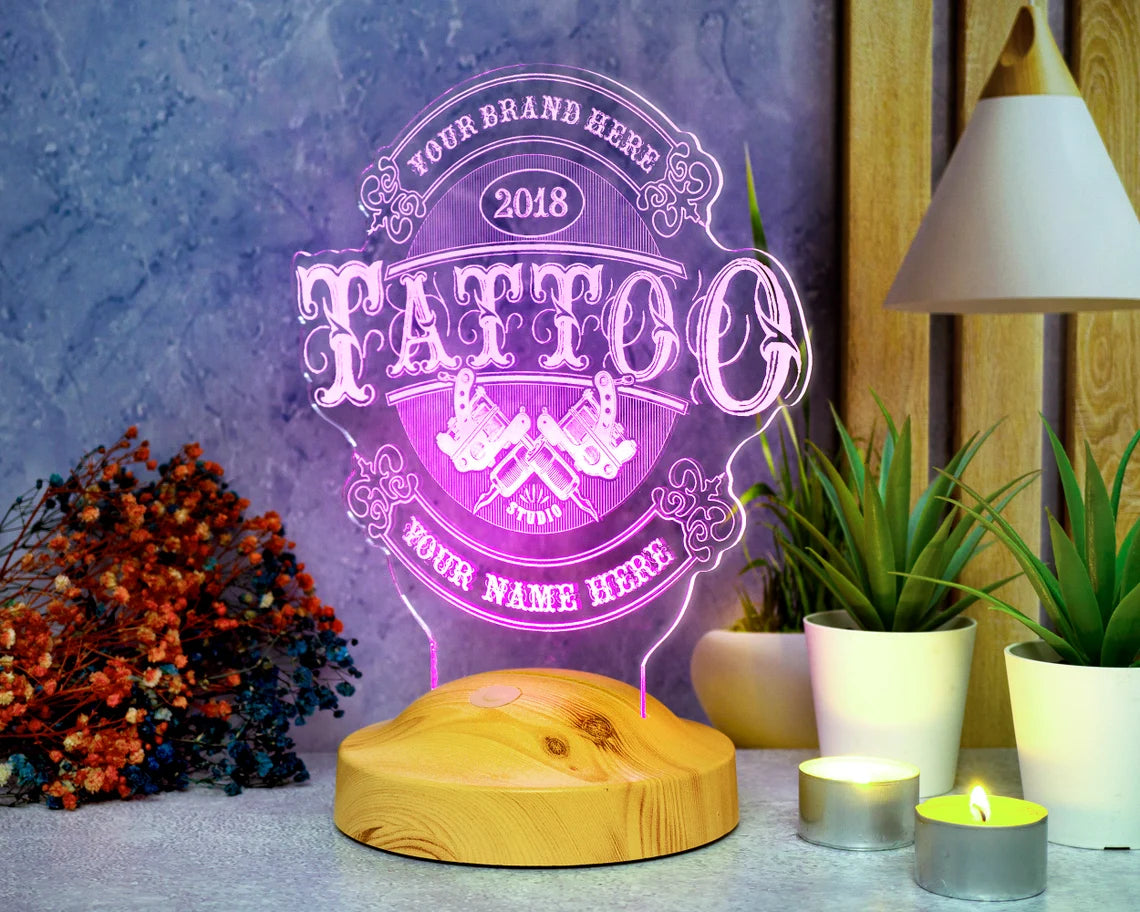 Gift for tattoo artists, TATTOO Studio 3D lamp, tattoo gift, tattoo gift ideas, gift for tattoo artists and tattoo lovers