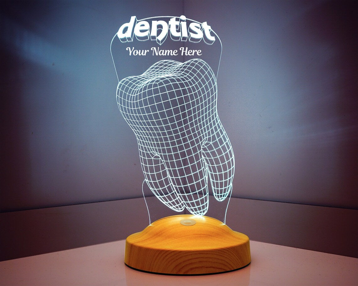 Personalized lamp with engraving dental office