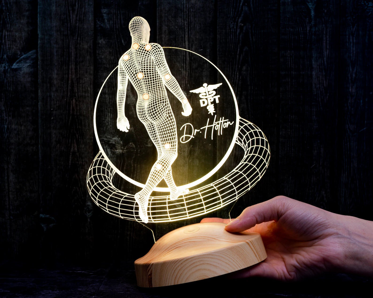 3D Physio Led Lamp with Name Engraving, Thank You for Physiotherapists, Christmas Gifts for Physiotherapists, Physiotherapist Gift 
