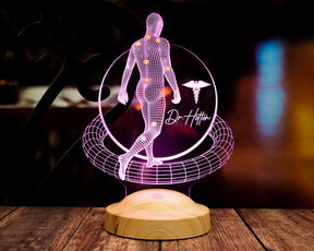 3D Physio Led Lamp with Name Engraving, Thank You for Physiotherapists, Christmas Gifts for Physiotherapists, Physiotherapist Gift 