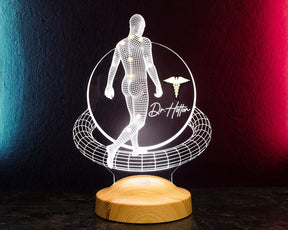 3D Physio Led Lamp with Name Engraving, Thank You for Physiotherapists, Christmas Gifts for Physiotherapists, Physiotherapist Gift 